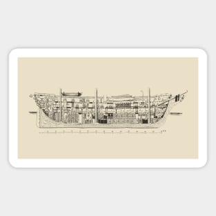 Vintage ship diagram Magnet